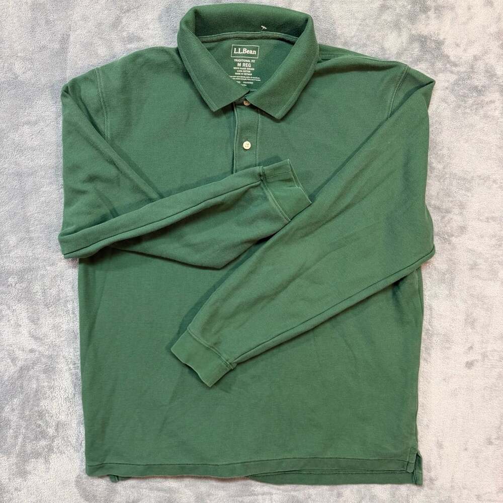 Men's Carefree Unshrinkable Long-Sleeve Polo, Without Pocket, 100% Cotton,